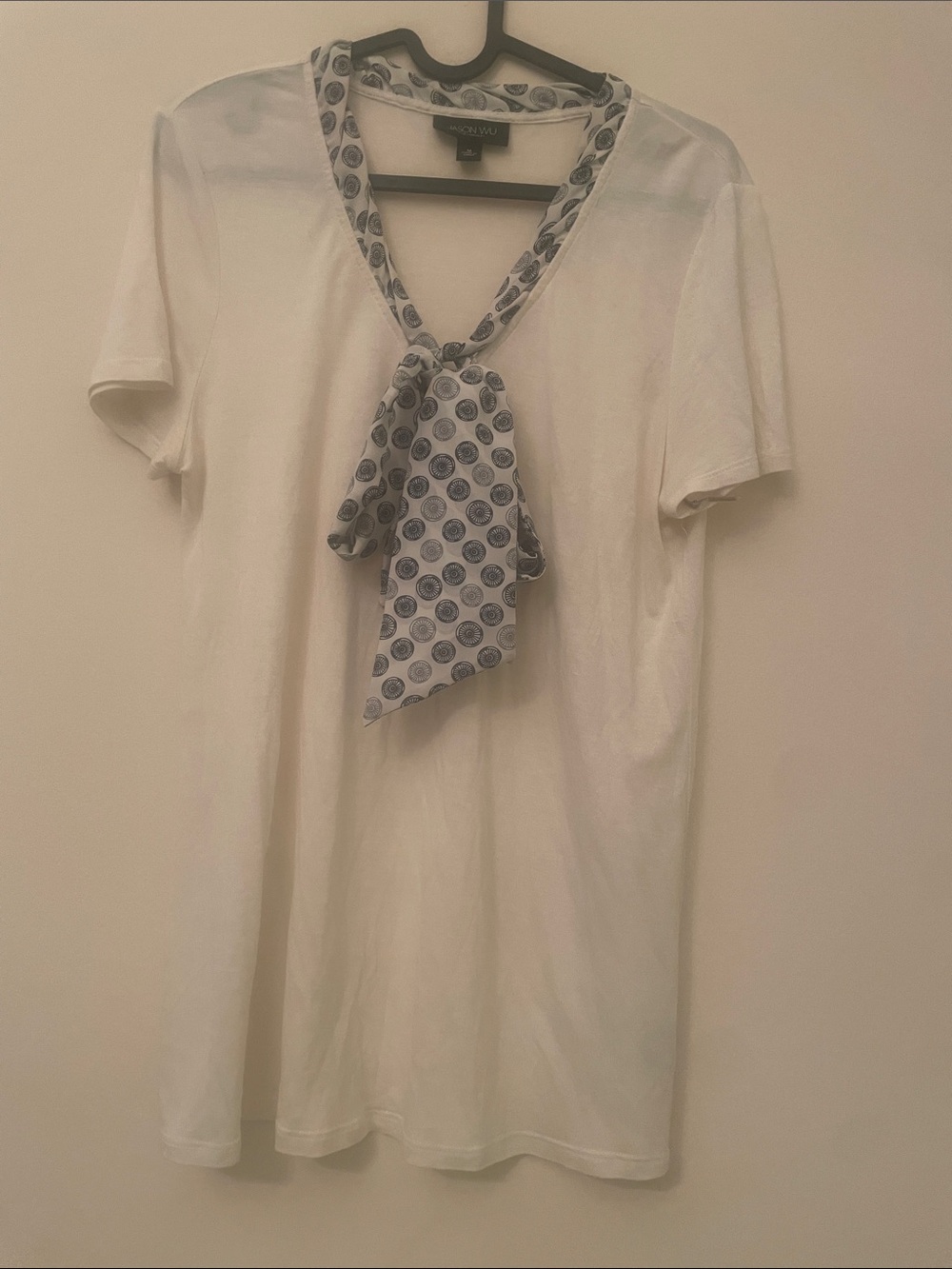 Jason Wu for Target white top with printed scarf